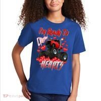 I'm Ready To Crush Hearts Monster Truck Valentine's Day Kids T-Shirt thumb 2