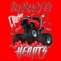 I'm Ready To Crush Hearts Monster Truck Valentine's Day Santa Hat thumb 1