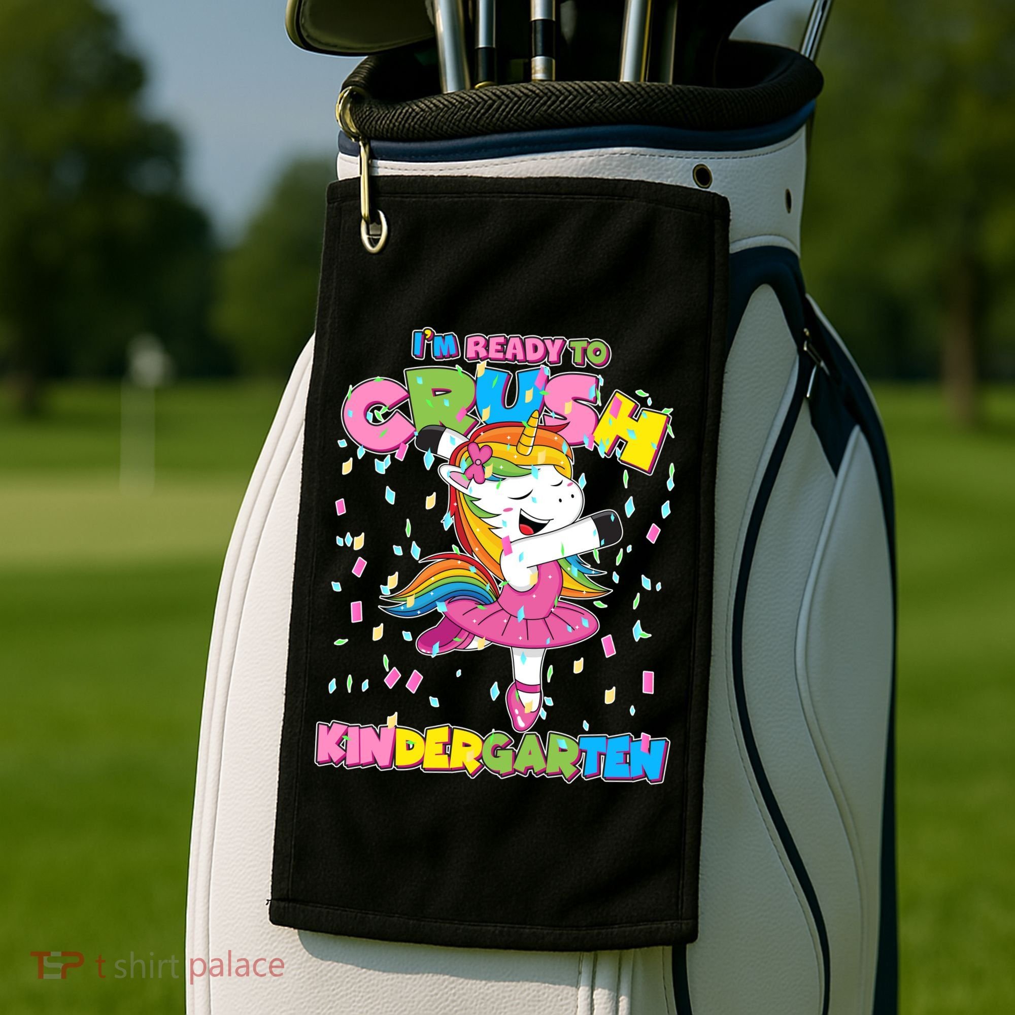 I'm Ready To Crush Kindergarten Cute Unicorn Golf Towel