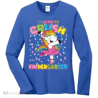 I'm Ready To Crush Kindergarten Cute Unicorn Women's Long Sleeve Shirt