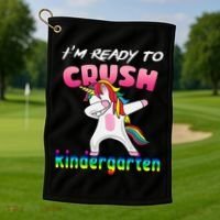 I'm Ready To Crush Kindergarten Cute Unicorn Dab Golf Towel thumb 1