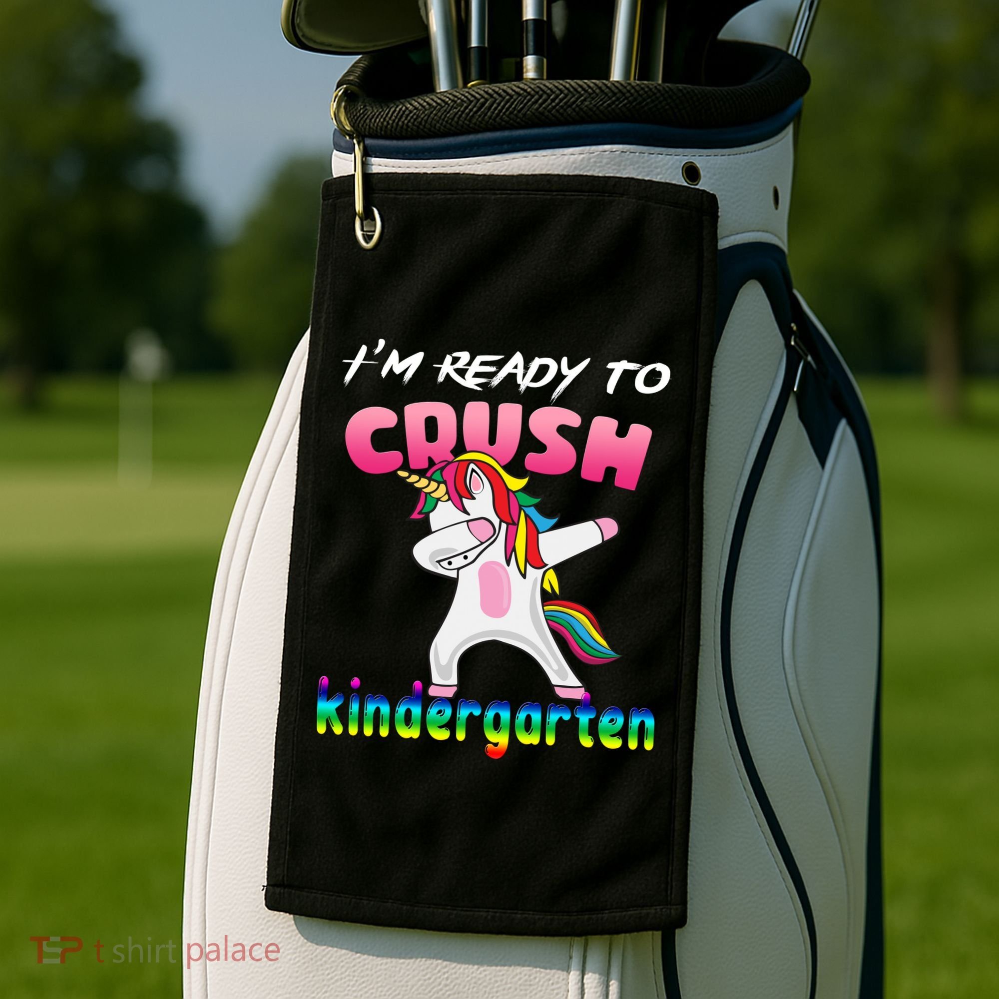 I'm Ready To Crush Kindergarten Cute Unicorn Dab Golf Towel