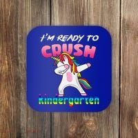 I'm Ready To Crush Kindergarten Cute Unicorn Dab Coaster thumb 0