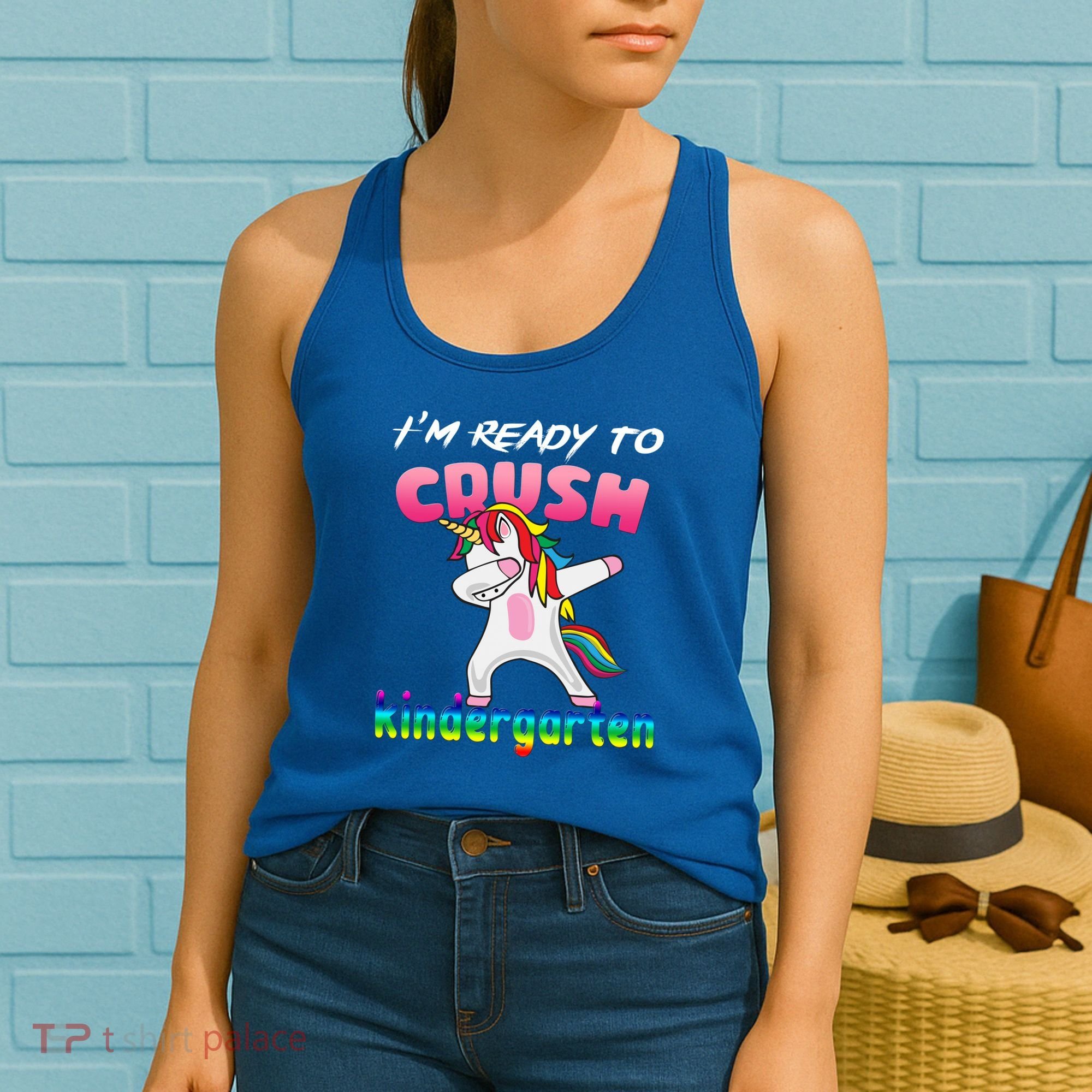 I'm Ready To Crush Kindergarten Cute Unicorn Dab Women's Tank Top