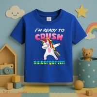I'm Ready To Crush Kindergarten Cute Unicorn Dab Toddler T-Shirt thumb 3