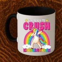 I'm Ready To Crush Kindergarten Unicorn Rainbow Coffee Mug thumb 2