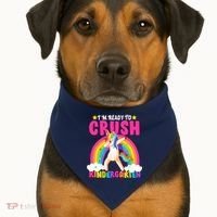I'm Ready To Crush Kindergarten Unicorn Rainbow USA-Made Doggie Bandana thumb 1