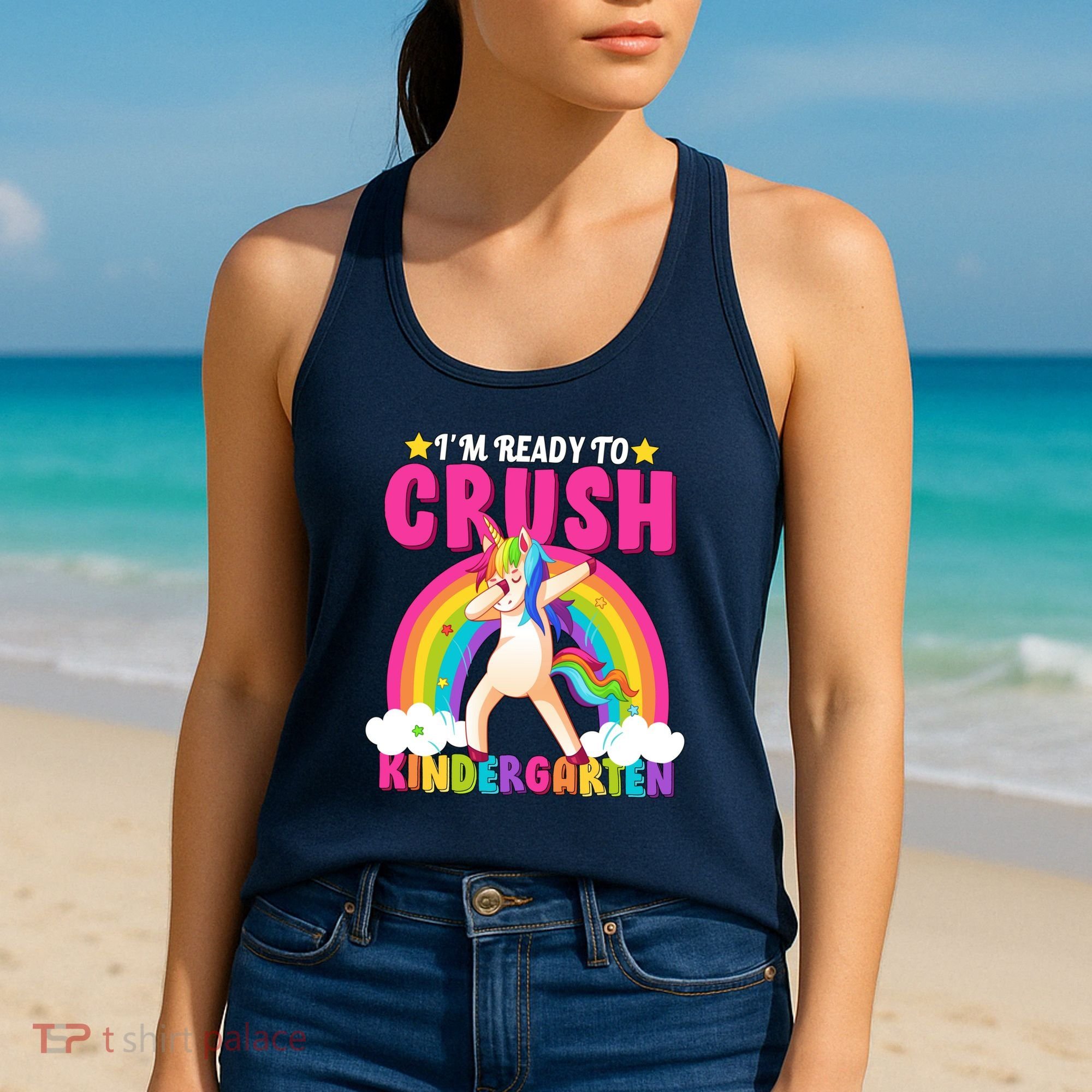 I'm Ready To Crush Kindergarten Unicorn Rainbow Women's Tank Top