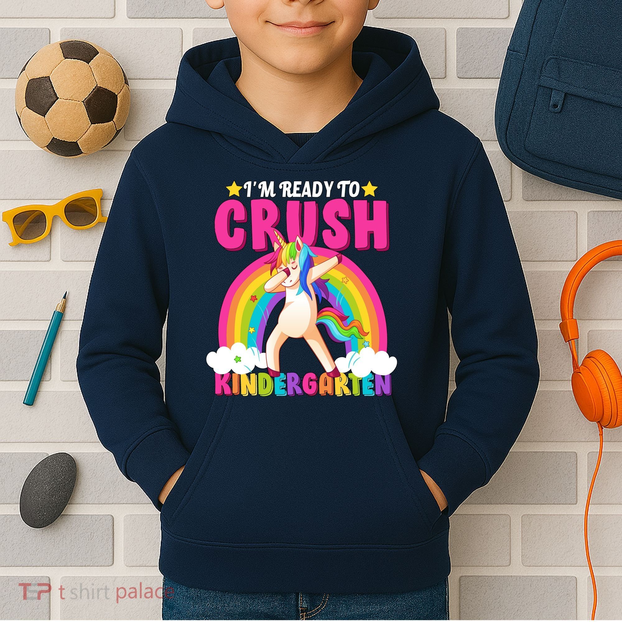 I'm Ready To Crush Kindergarten Unicorn Rainbow Kids Hoodie