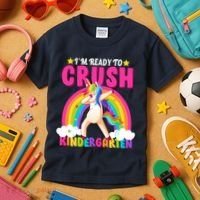 I'm Ready To Crush Kindergarten Unicorn Rainbow Kids T-Shirt thumb 3