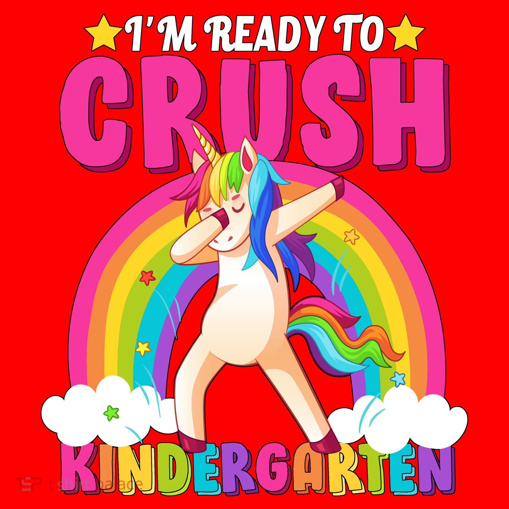 I'm Ready To Crush Kindergarten Unicorn Rainbow Santa Hat