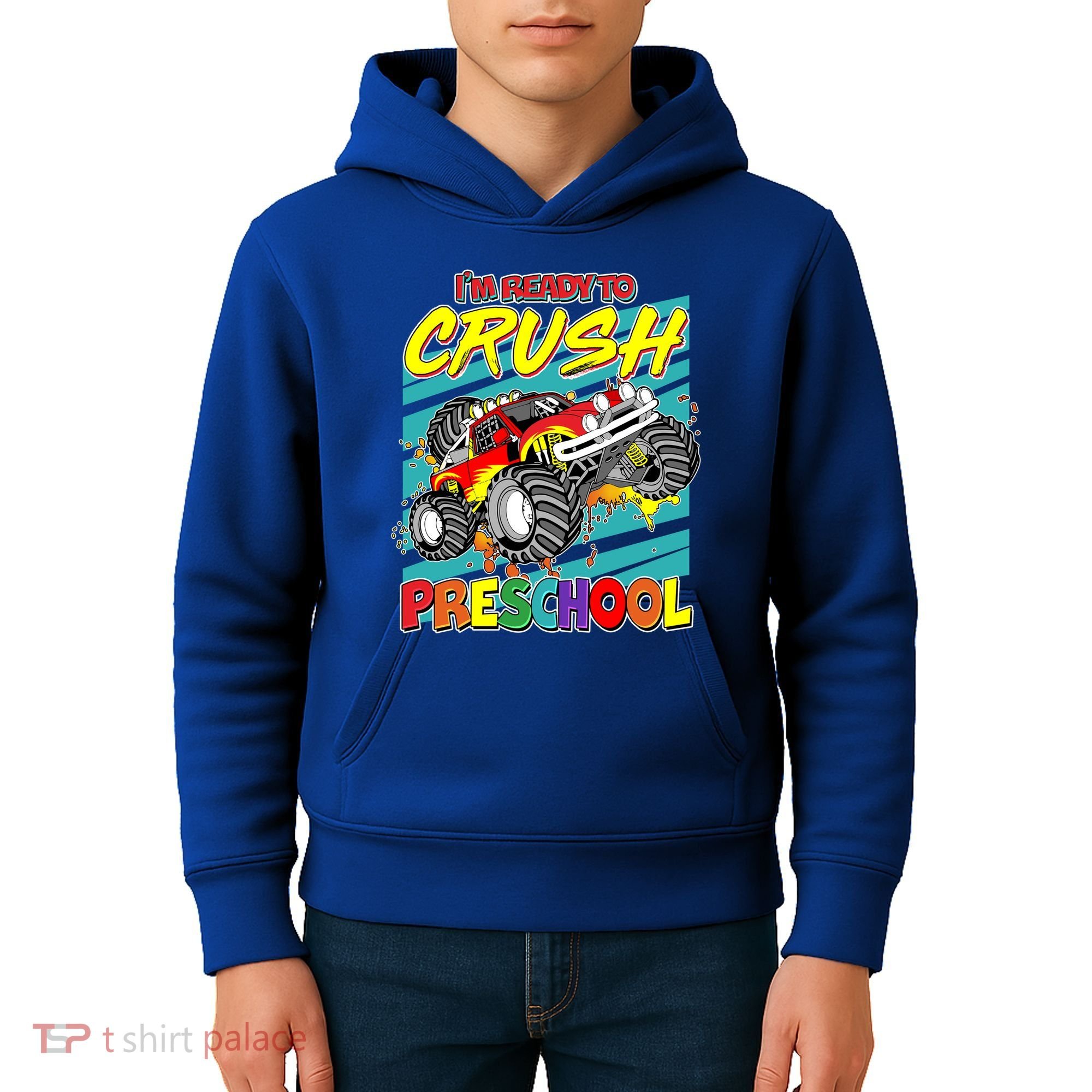 I'm Ready To Crush Preschool Monster Truck Madness Kids Hoodie