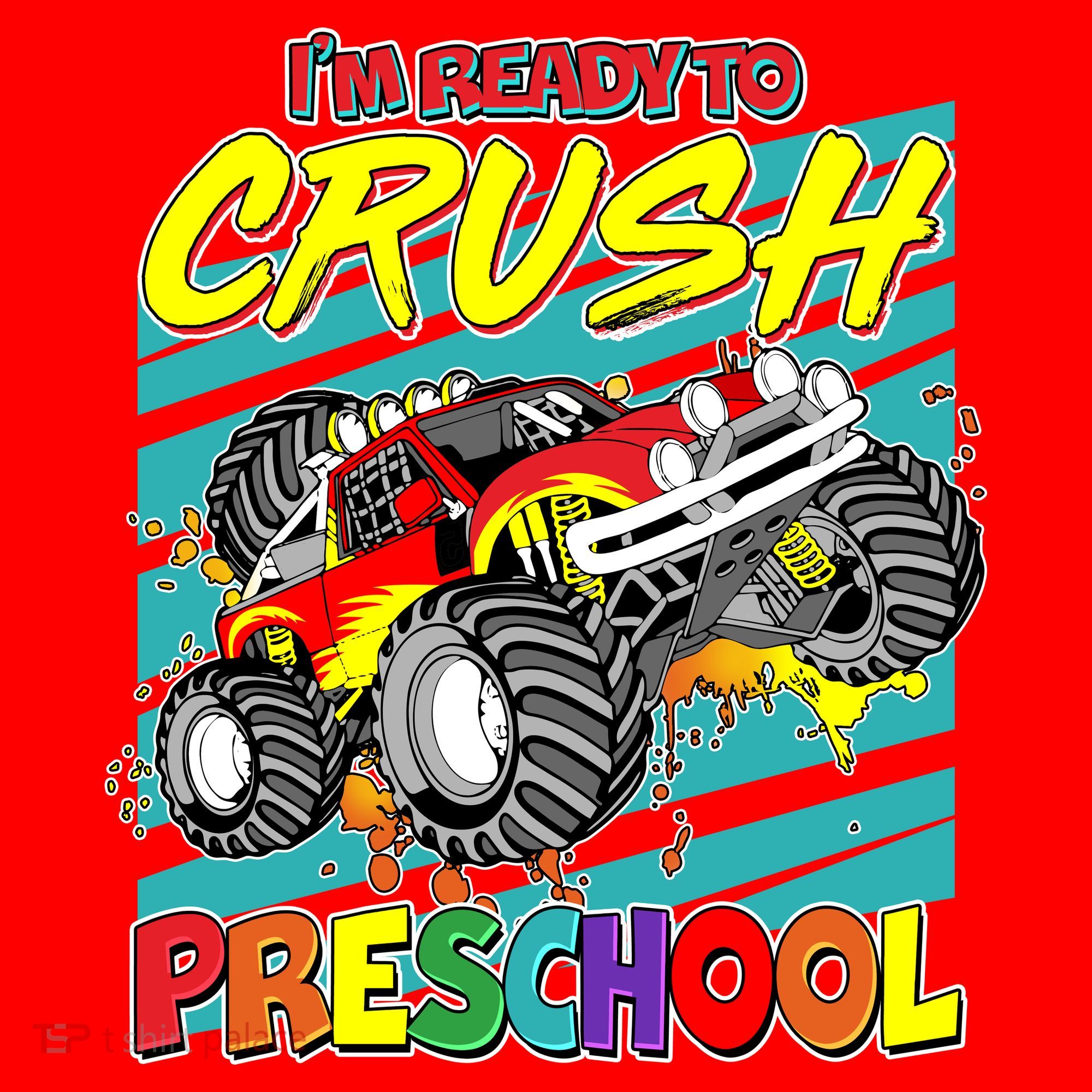 I'm Ready To Crush Preschool Monster Truck Madness Santa Hat