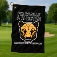 I'm Really A Cheetah Human Costume Golf Towel thumb 1