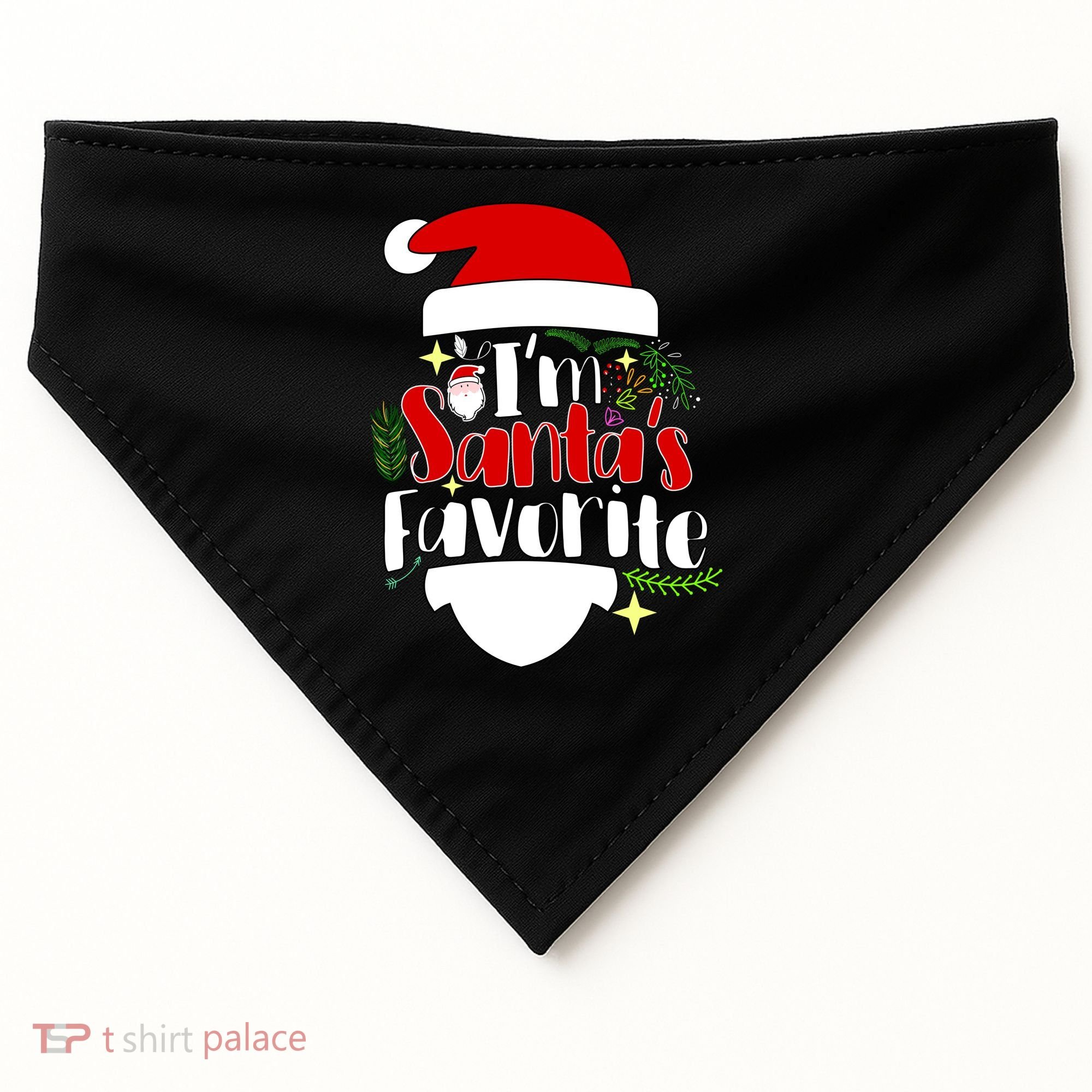 I'm Santa's Favorite Christmas USA-Made Doggie Bandana