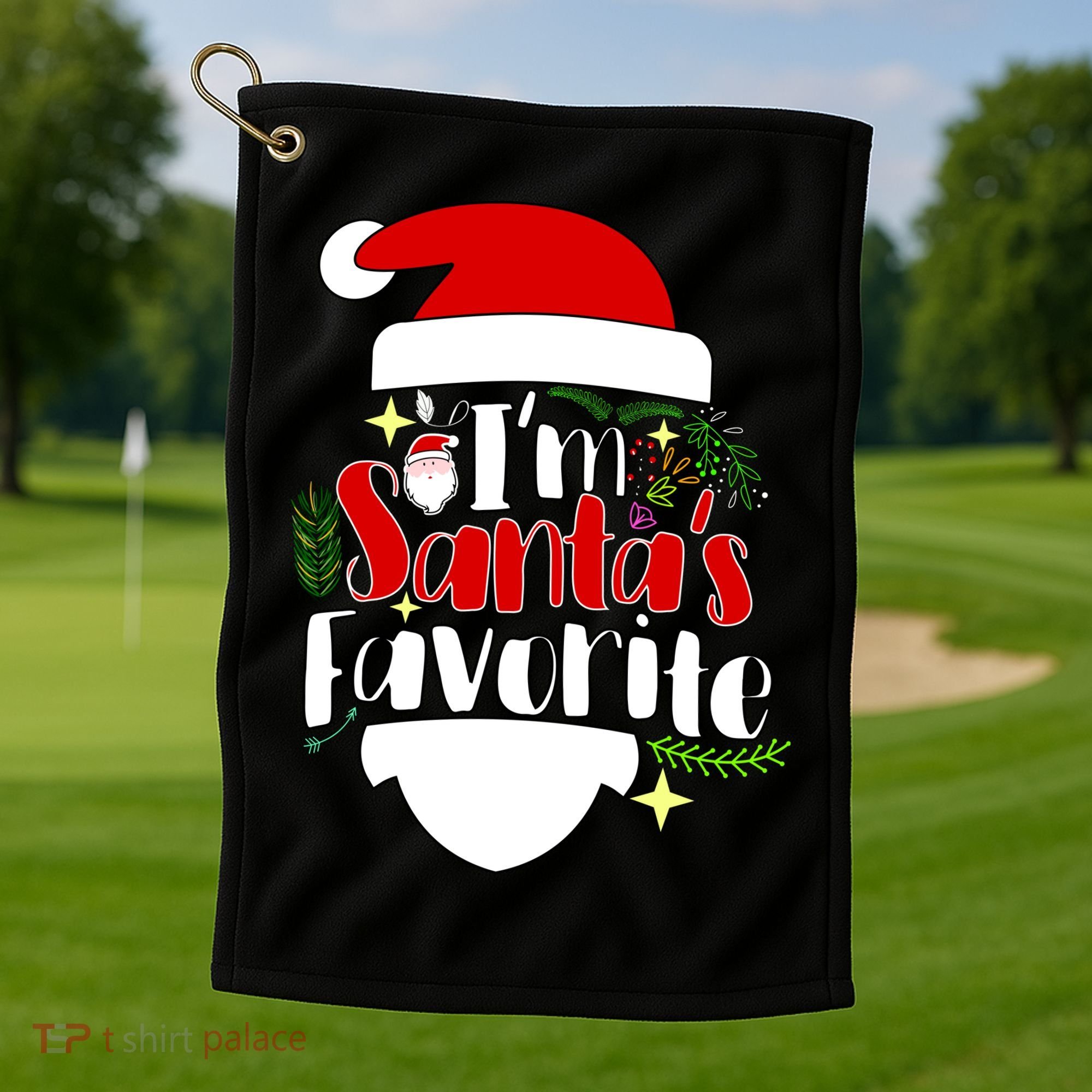 I'm Santa's Favorite Christmas Golf Towel