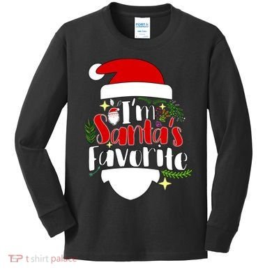 I'm Santa's Favorite Christmas Kids Long Sleeve Shirt