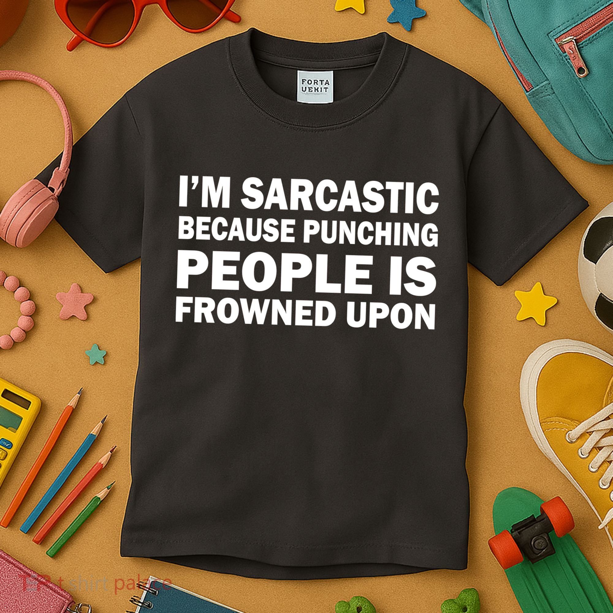 I'm Sarcastic Because Punching People Is Frowned Upon Kids T-Shirt