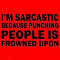 I'm Sarcastic Because Punching People Is Frowned Upon Santa Hat thumb 1