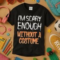 I'm Scary Enough With Out a Costume Halloween Kids T-Shirt thumb 3