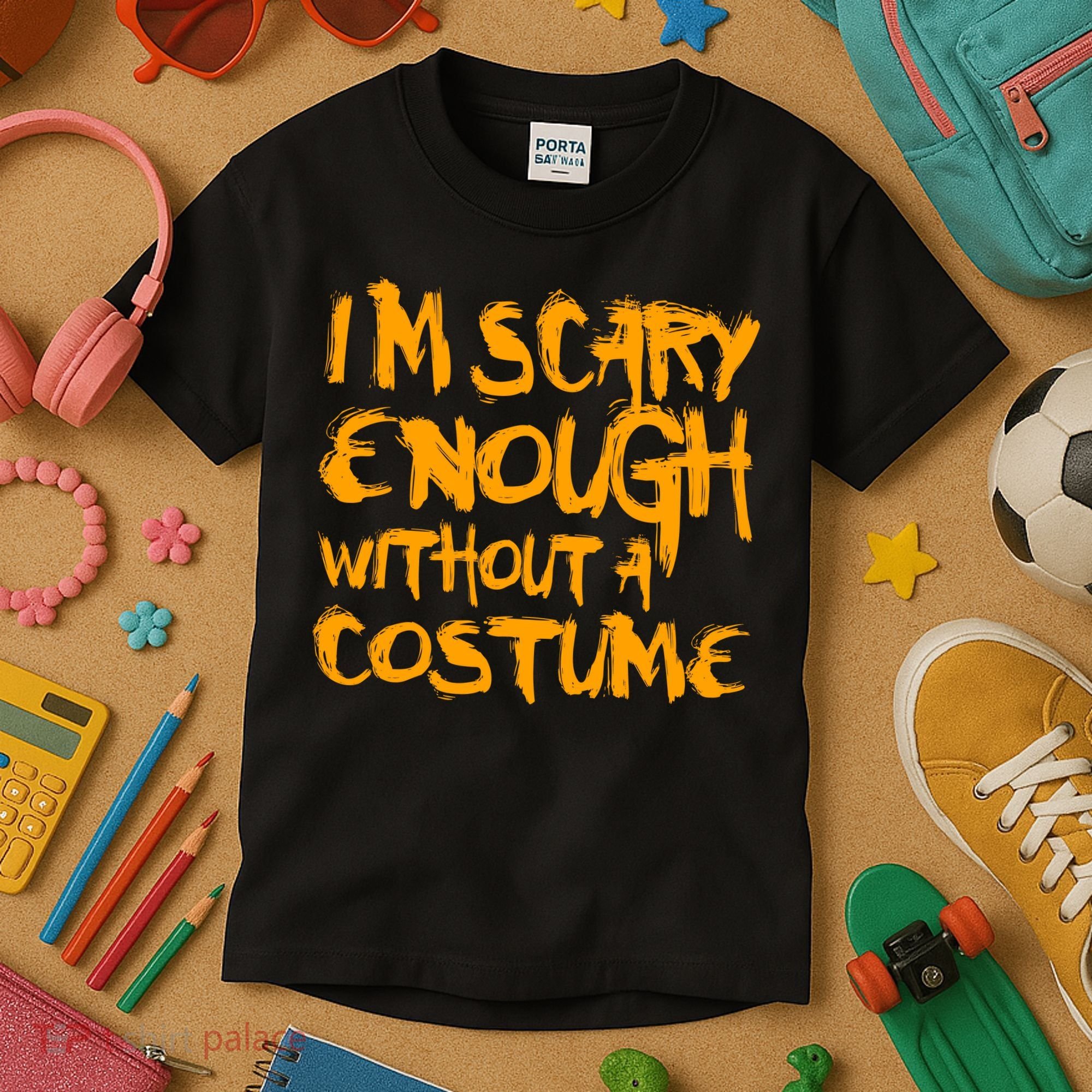 I'm Scary Enough Without A Costume Kids T-Shirt
