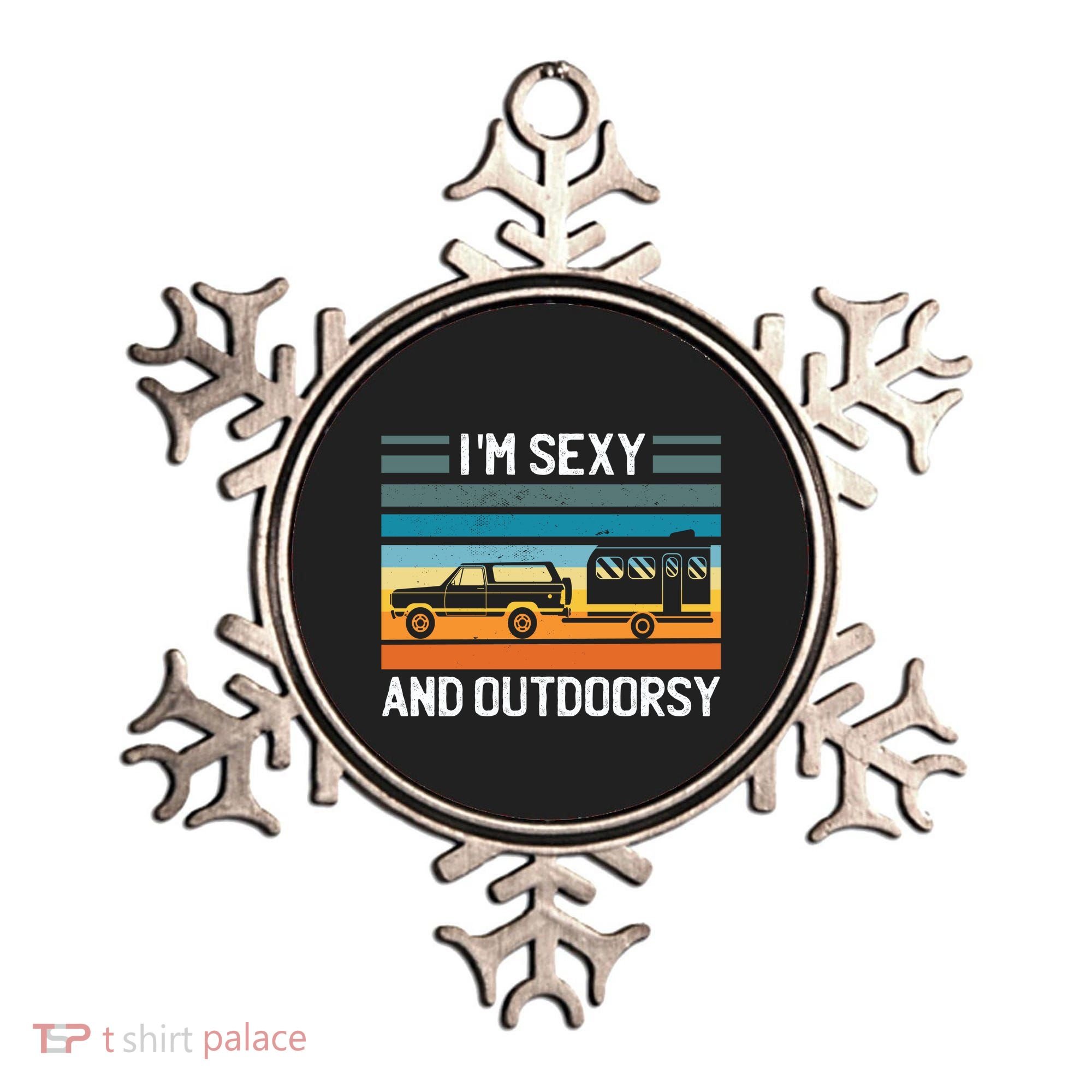 I'm Sexy And Outdoorsy Retro Road Trip Camper Ornament