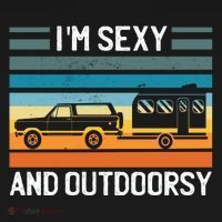 I'm Sexy And Outdoorsy Retro Road Trip Camper Ornament thumb 1