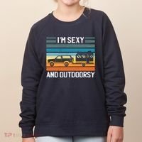 I'm Sexy And Outdoorsy Retro Road Trip Camper Women's Sweatshirt thumb 0