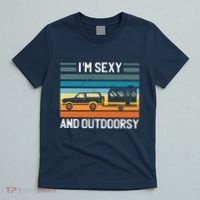 I'm Sexy And Outdoorsy Retro Road Trip Camper T-Shirt thumb 5