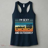 I'm Sexy And Outdoorsy Retro Road Trip Camper Women's Tank Top thumb 3