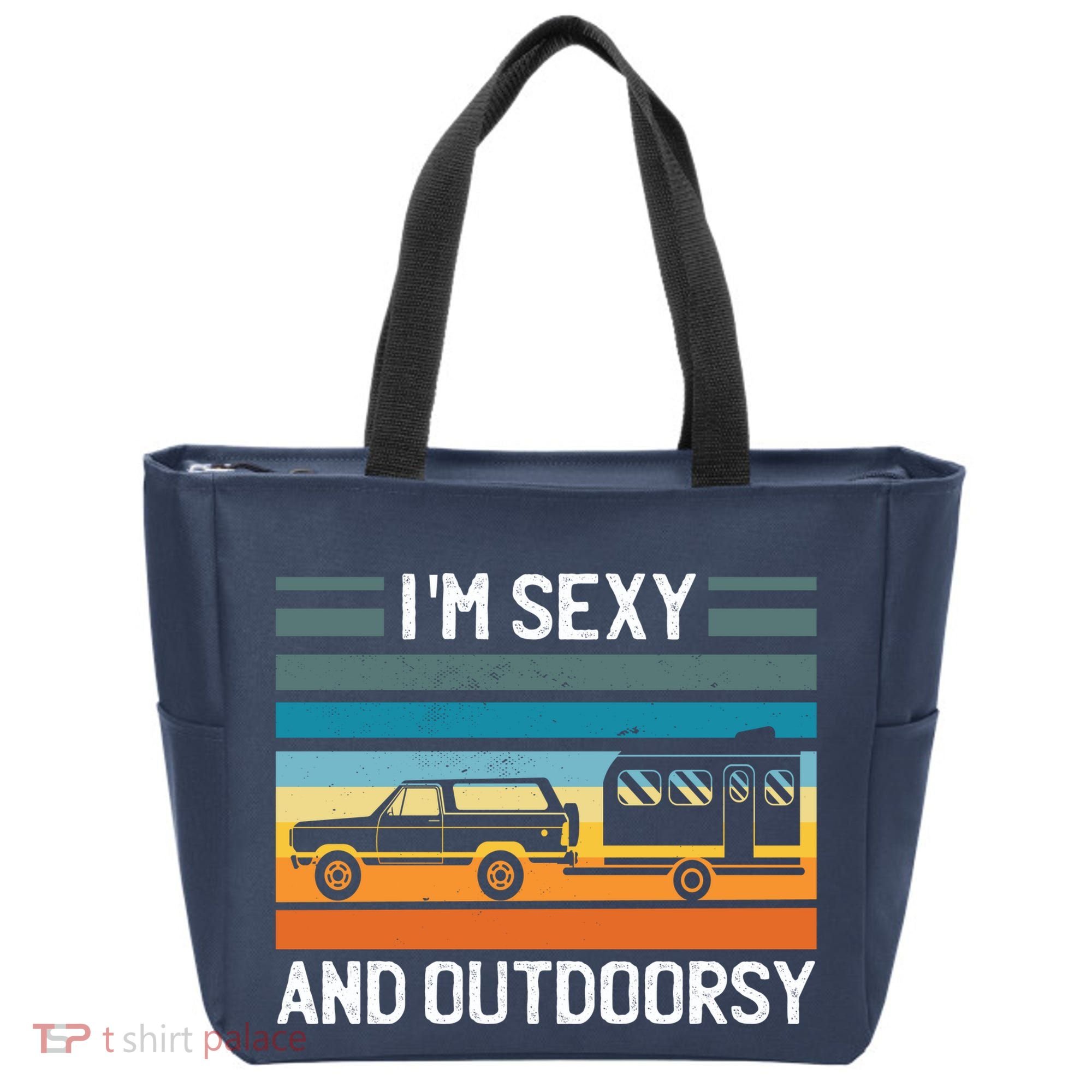 I'm Sexy And Outdoorsy Retro Road Trip Camper Tote Bag