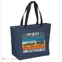 I'm Sexy And Outdoorsy Retro Road Trip Camper Tote Bag thumb 2