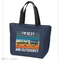 I'm Sexy And Outdoorsy Retro Road Trip Camper Tote Bag thumb 3