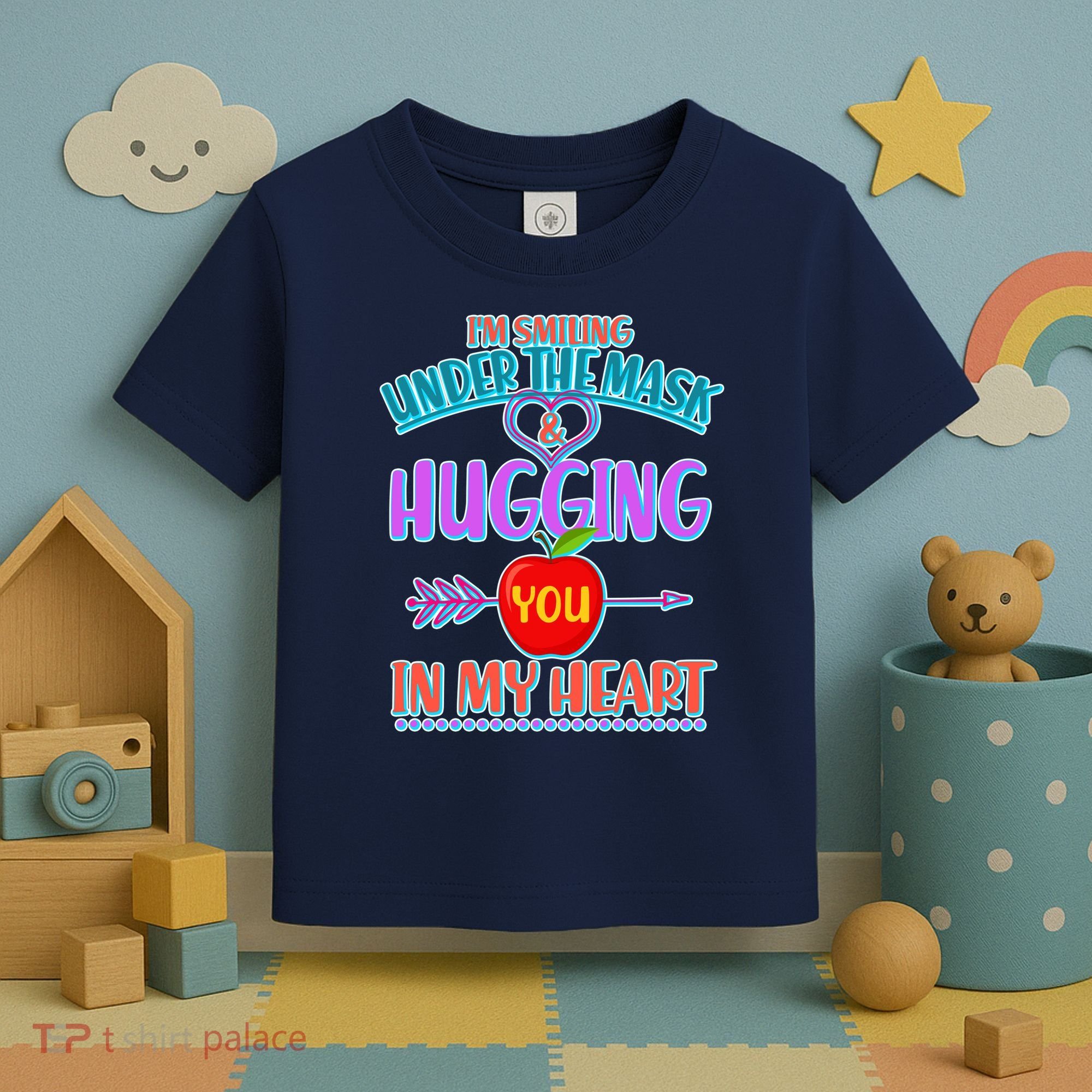 I'm Smiling Under The Mask & Hugging You In My Heart Toddler T-Shirt