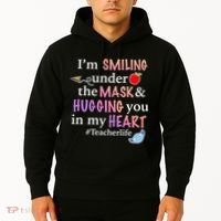I'm Smiling Under The Mask Hugging You In My Heart Hoodie thumb 2