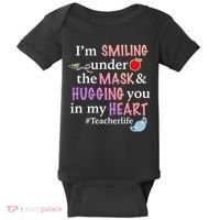I'm Smiling Under The Mask Hugging You In My Heart Baby Bodysuit thumb 0