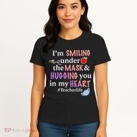 I'm Smiling Under The Mask Hugging You In My Heart Women's T-Shirt thumb 4
