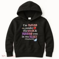 I'm Smiling Under The Mask Hugging You In My Heart Kids Hoodie thumb 0