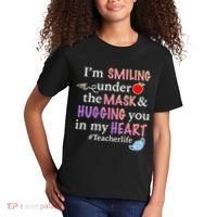 I'm Smiling Under The Mask Hugging You In My Heart Kids T-Shirt thumb 2