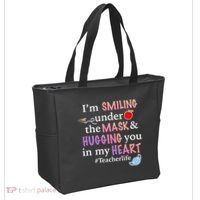 I'm Smiling Under The Mask Hugging You In My Heart Tote Bag thumb 2
