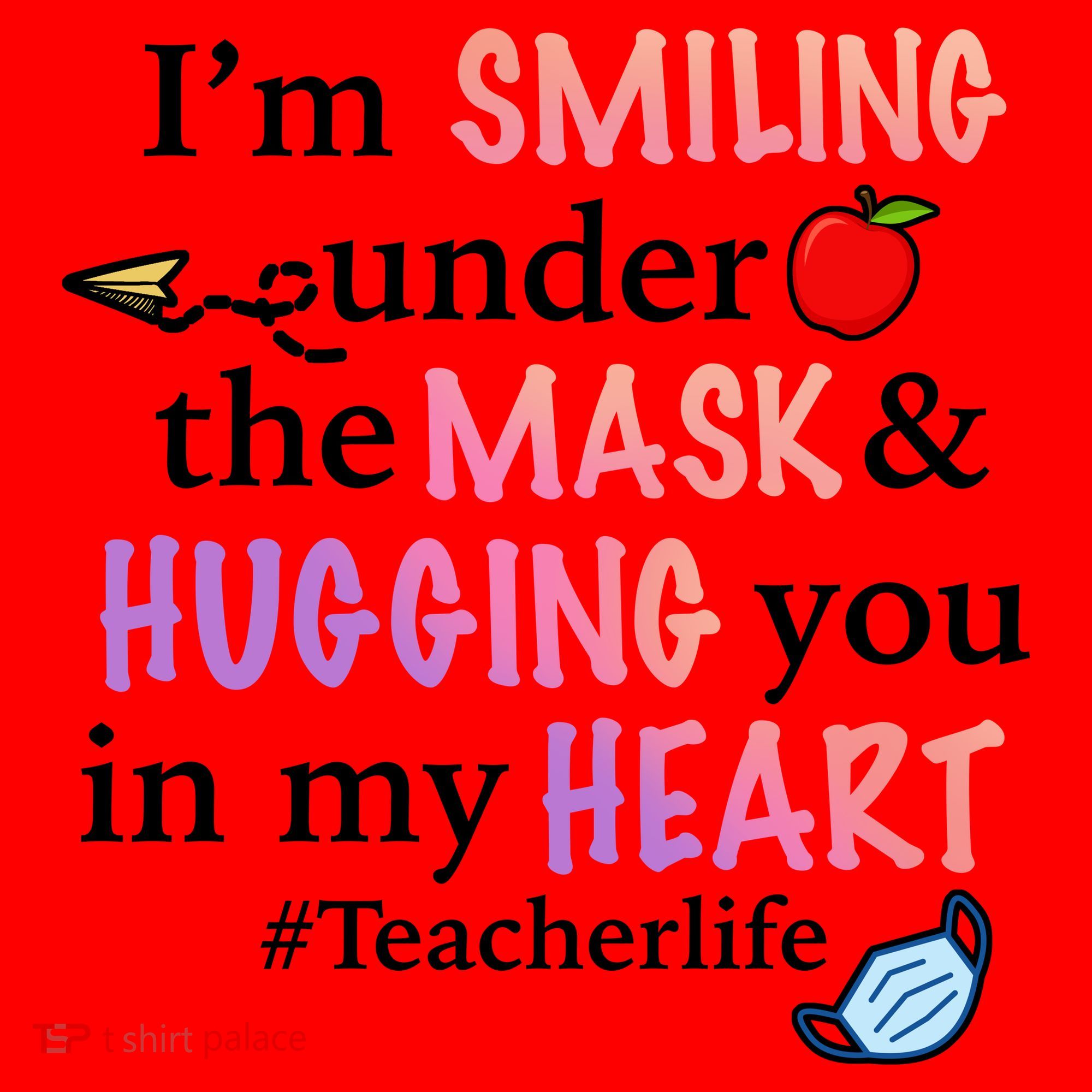 I'm Smiling Under The Mask Hugging You In My Heart Santa Hat
