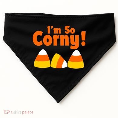I'm So Corny Candy Corn Halloween USA-Made Doggie Bandana