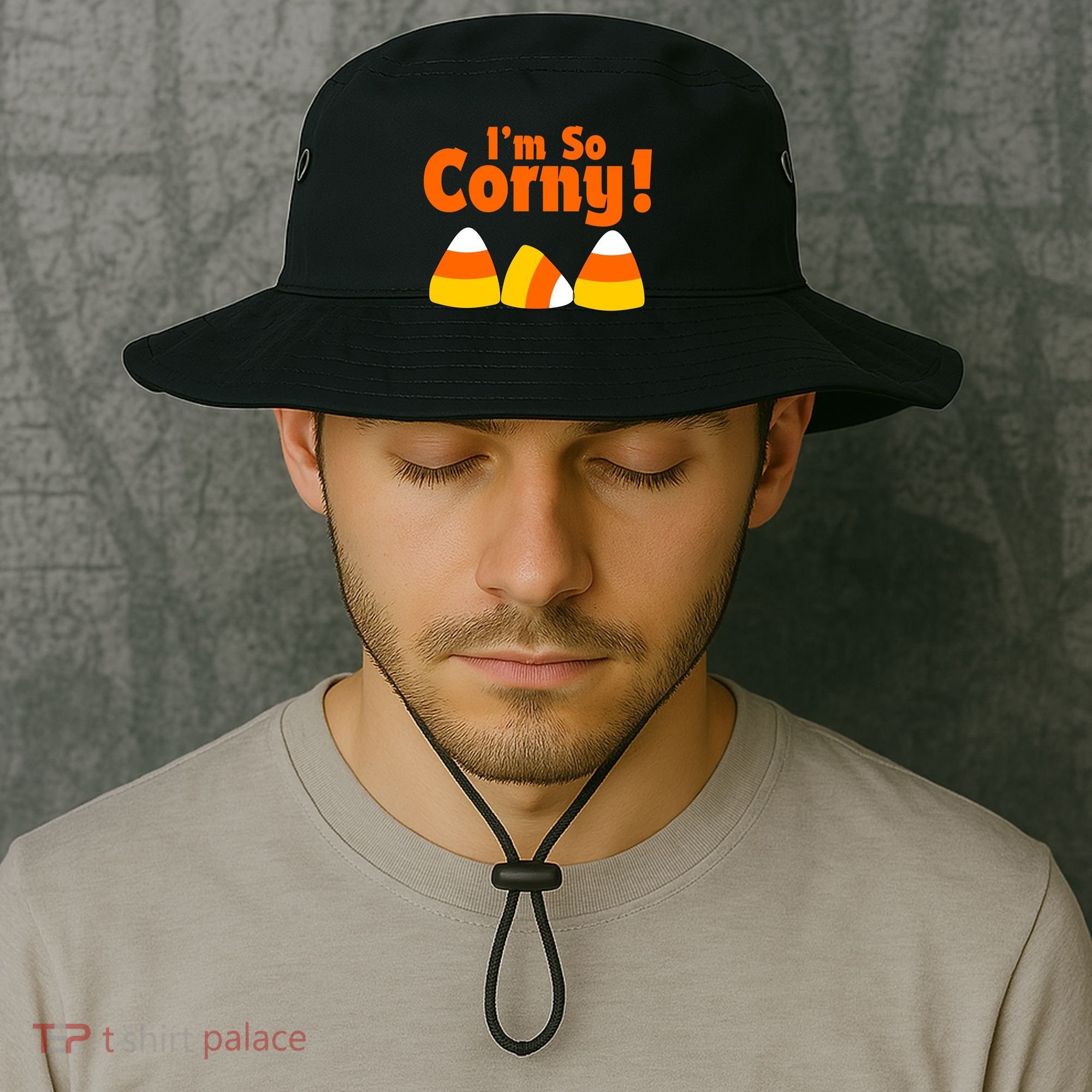 I'm So Corny Candy Corn Halloween Bucket Hat