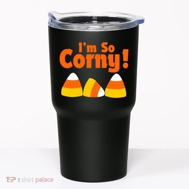 I'm So Corny Candy Corn Halloween Tumbler