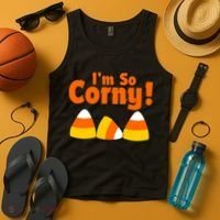 I'm So Corny Candy Corn Halloween Tank Top thumb 4