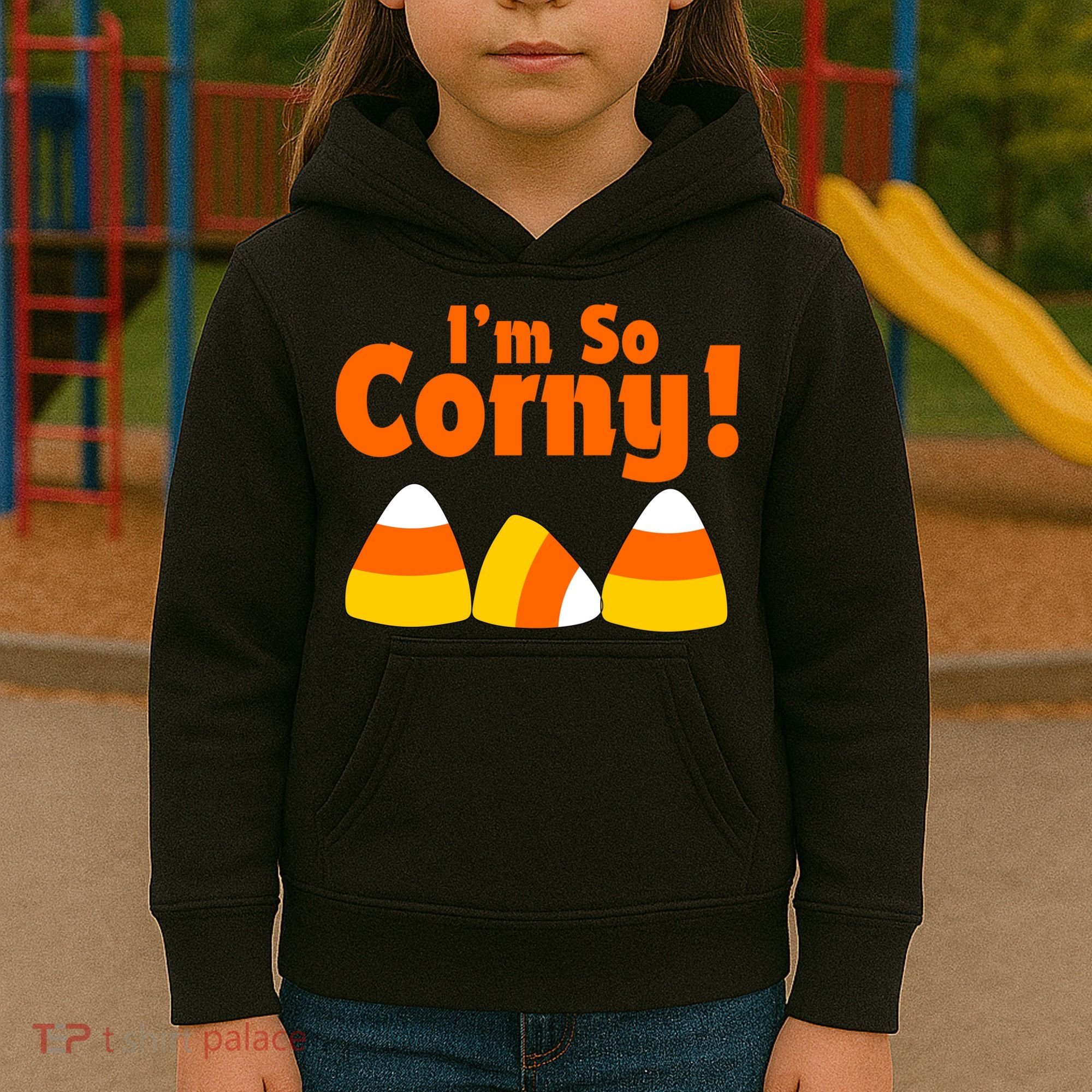 I'm So Corny Candy Corn Halloween Kids Hoodie