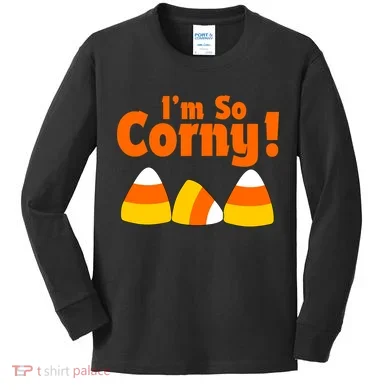 I'm So Corny Candy Corn Halloween Kids Long Sleeve Shirt