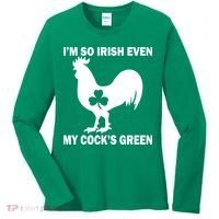I'm So Irish My Cock's Green Funny St. Patrick's Day Women's Long Sleeve Shirt thumb 0