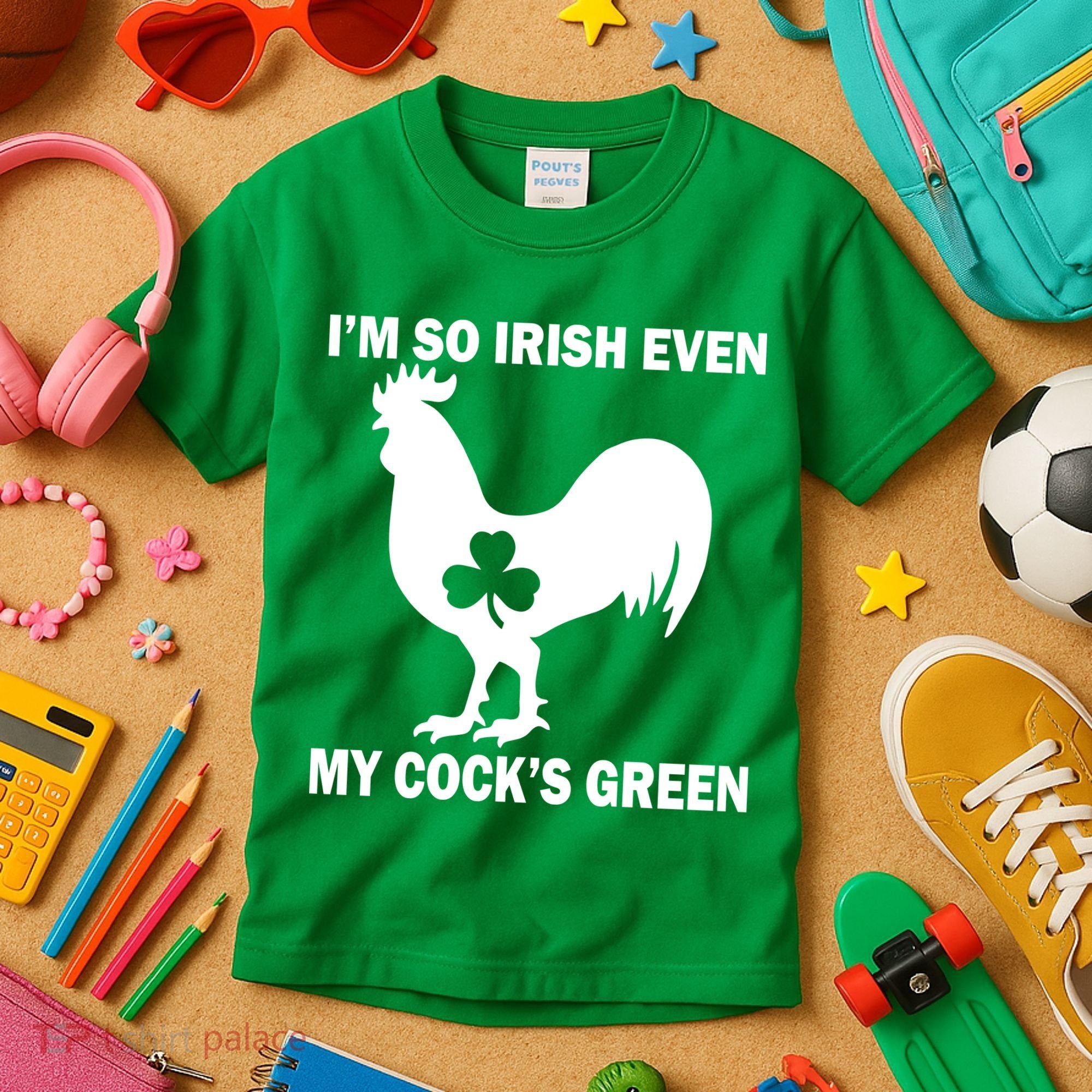 I'm So Irish My Cock's Green Funny St. Patrick's Day Kids T-Shirt