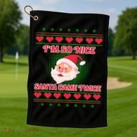 I'm So Nice Santa Came Twice Golf Towel thumb 1